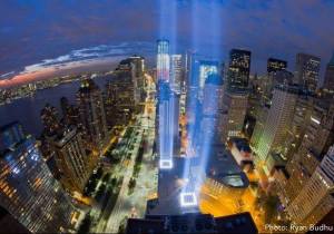 Twin Tower Lights 091114 - Photo by Ryan Budhu and posted by ABC World News Tonight with David Muir